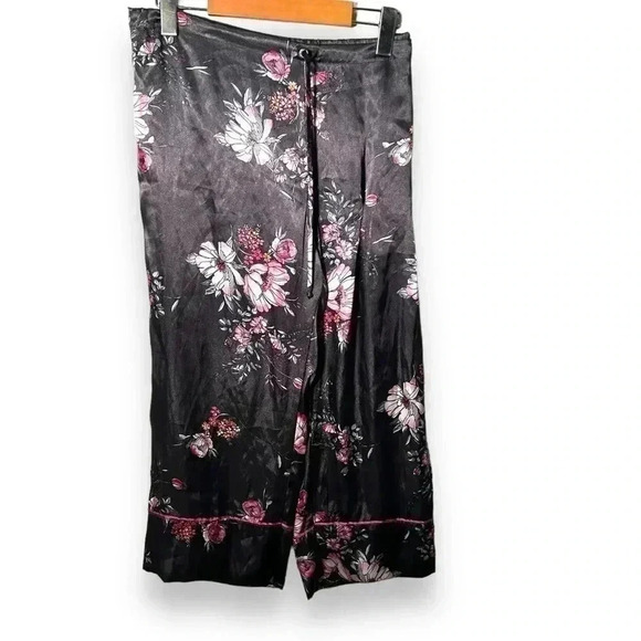 NWOT Midnight Bakery Nordstrom Floral Satin Pj Bottoms S - Picture 1 of 6
